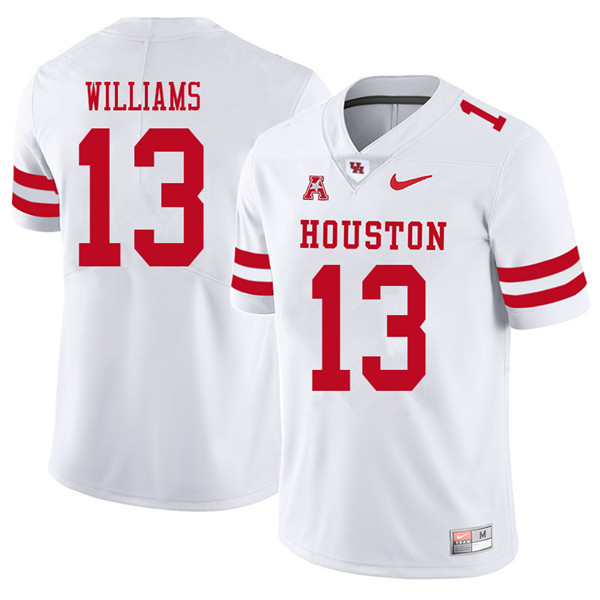 2018 Men #13 Joeal Williams Houston Cougars College Football Jerseys Sale-White - Click Image to Close